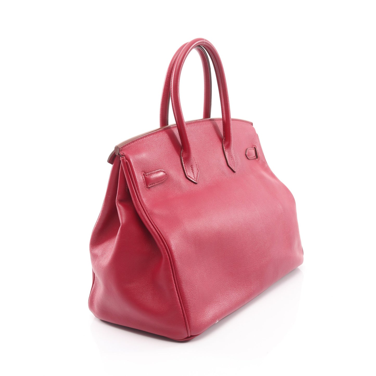 バーキン35 ルビー ハンドバッグ ヴォースイフト ピンクパープル シルバー金具 □O刻印 エルメス バッグ HERMES