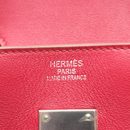 バーキン35 ルビー ハンドバッグ ヴォースイフト ピンクパープル シルバー金具 □O刻印 エルメス バッグ HERMES