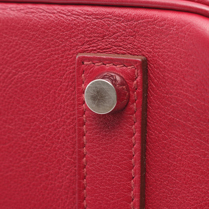 バーキン35 ルビー ハンドバッグ ヴォースイフト ピンクパープル シルバー金具 □O刻印 エルメス バッグ HERMES
