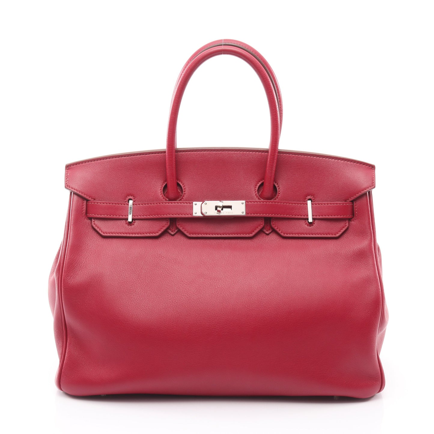 バーキン35 ルビー ハンドバッグ ヴォースイフト ピンクパープル シルバー金具 □O刻印 エルメス バッグ HERMES
