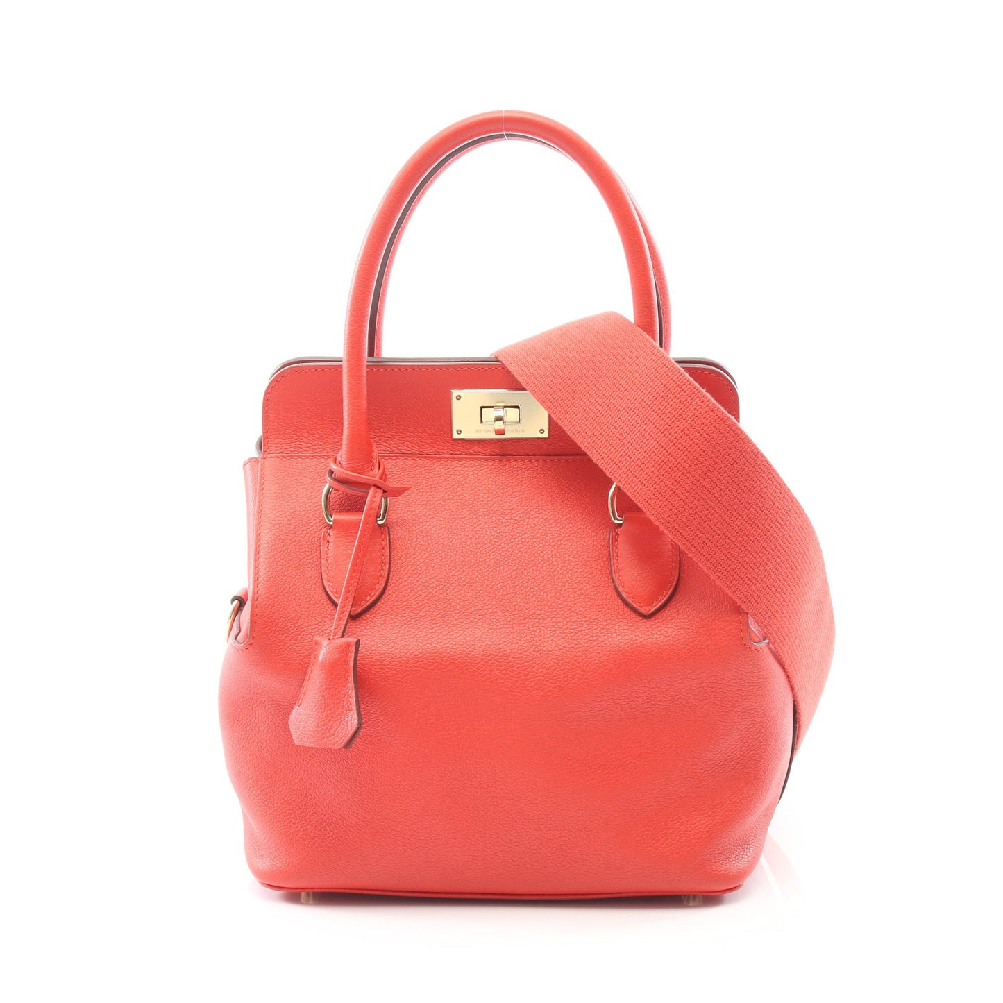ツールボックス20 ルージュトマト ハンドバッグ エバーカラー レッド ゴールド金具 2WAY Y刻印 エルメス バッグ HERMES