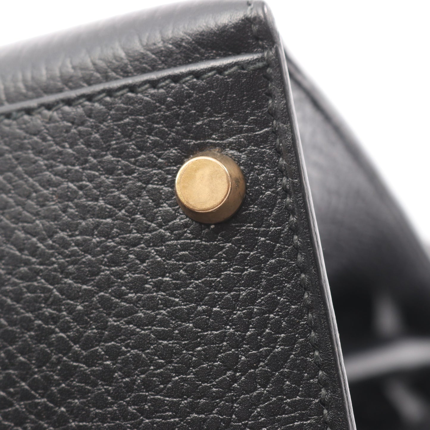 ケリー32 ハンドバッグ アルデンヌ ブラック ゴールド金具 2WAY 外縫い ○X刻印 エルメス バッグ HERMES