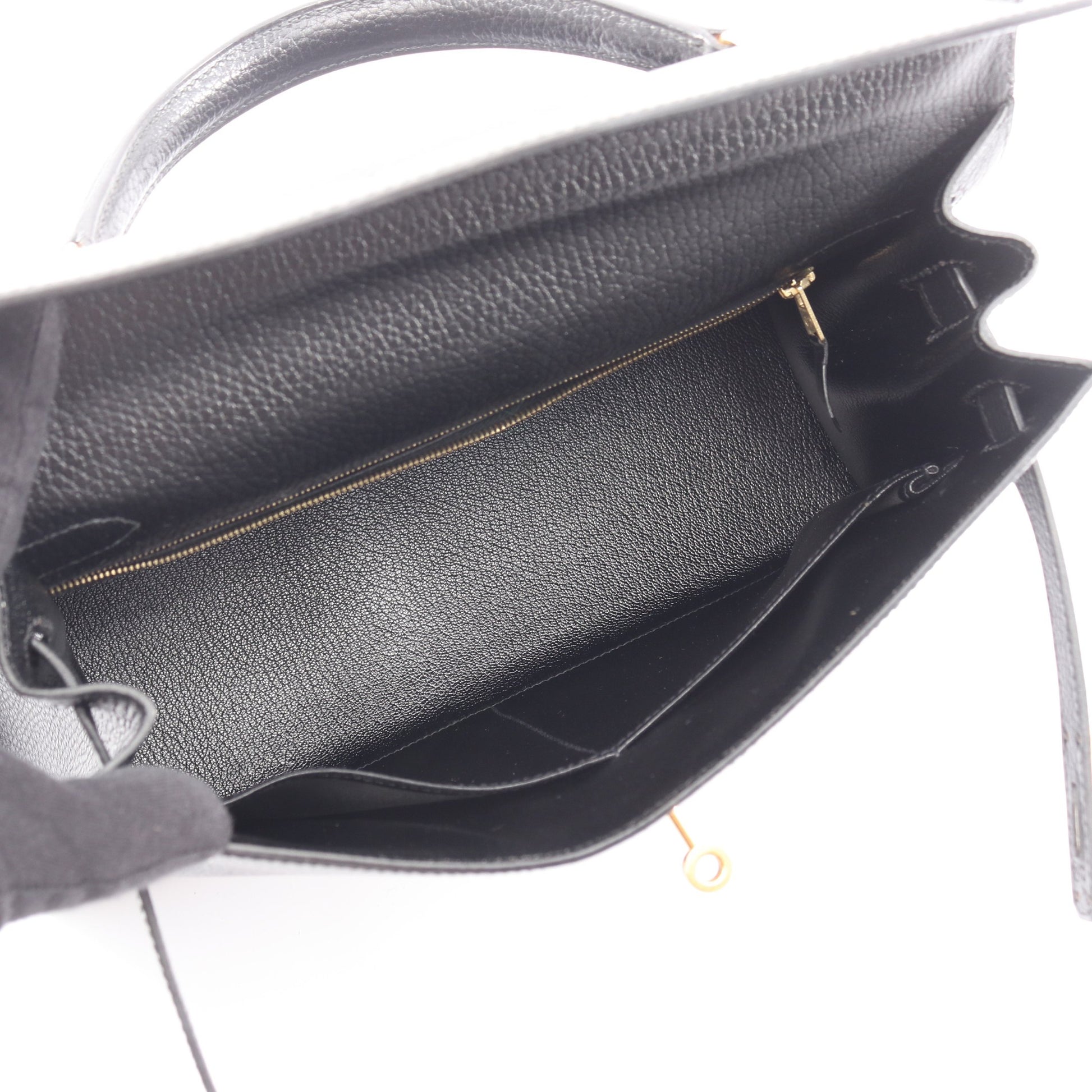 ケリー32 ハンドバッグ アルデンヌ ブラック ゴールド金具 2WAY 外縫い ○X刻印 エルメス バッグ HERMES