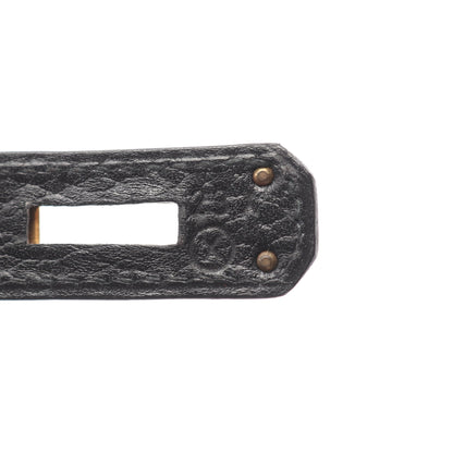 ケリー32 ハンドバッグ アルデンヌ ブラック ゴールド金具 2WAY 外縫い ○X刻印 エルメス バッグ HERMES