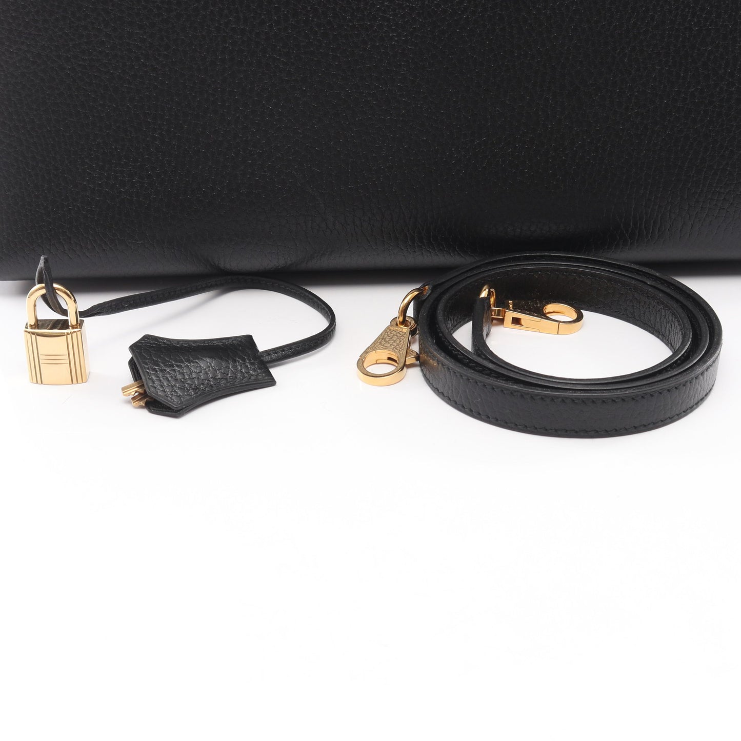 ケリー32 ハンドバッグ アルデンヌ ブラック ゴールド金具 2WAY 外縫い ○X刻印 エルメス バッグ HERMES