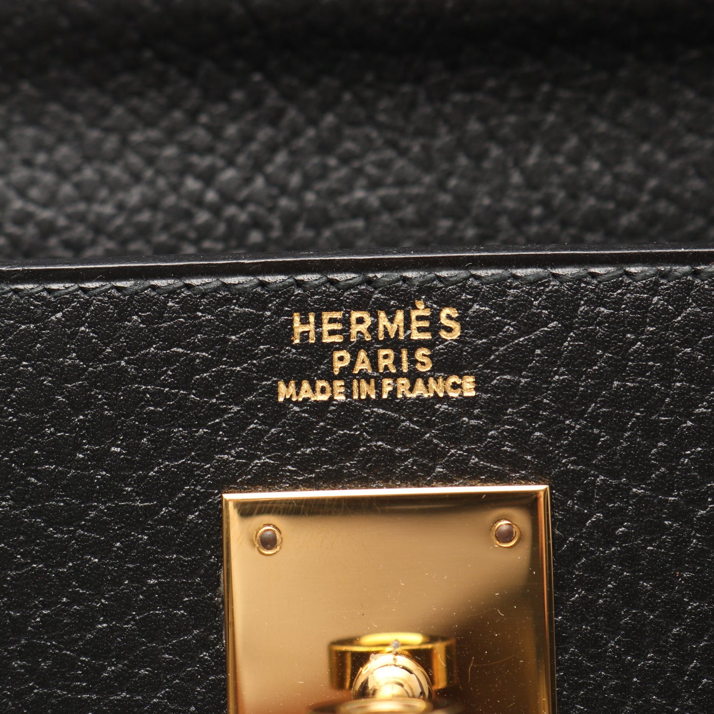 ケリー32 ハンドバッグ アルデンヌ ブラック ゴールド金具 2WAY 外縫い ○X刻印 エルメス バッグ HERMES