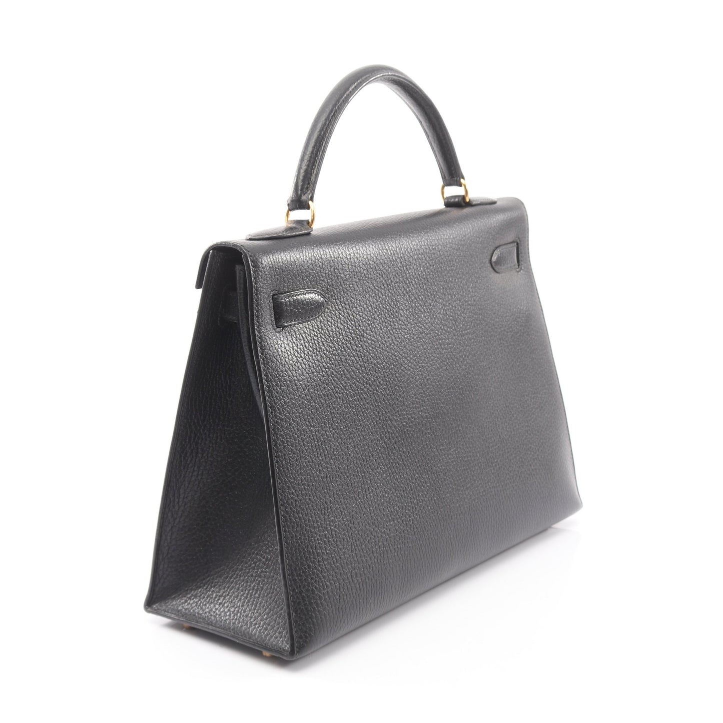 ケリー32 ハンドバッグ アルデンヌ ブラック ゴールド金具 2WAY 外縫い ○X刻印 エルメス バッグ HERMES