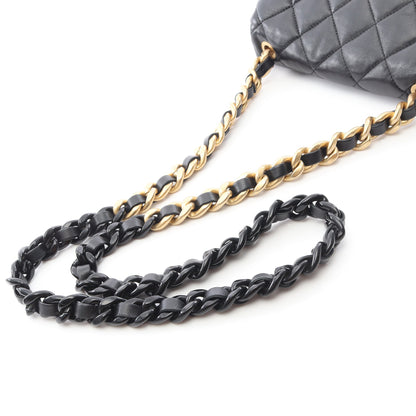 マトラッセ チェーンショルダーバッグ ラムスキン ブラック コンビ金具 シャネル バッグ CHANEL