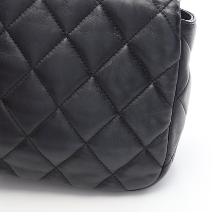 マトラッセ チェーンショルダーバッグ ラムスキン ブラック コンビ金具 シャネル バッグ CHANEL
