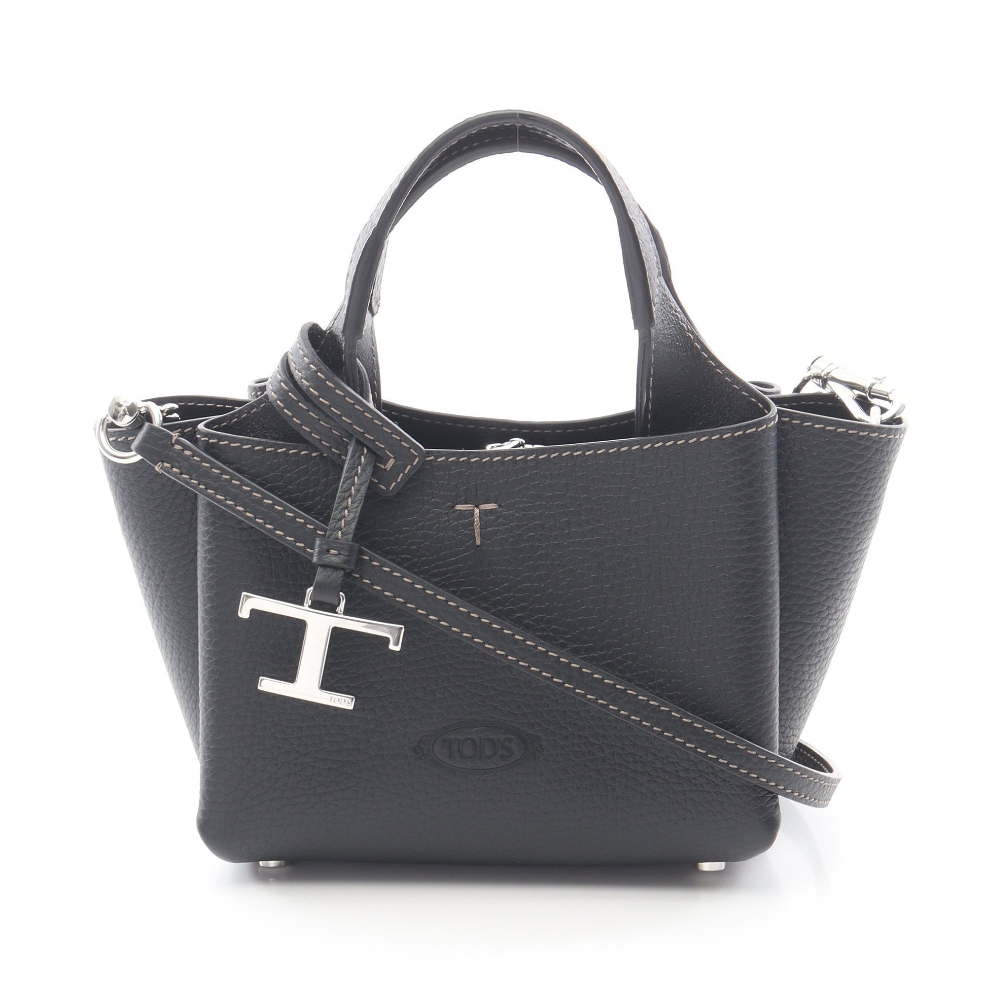 Tタイムレス マイクロ ハンドバッグ レザー ブラック 2WAY トッズ バッグ TOD'S