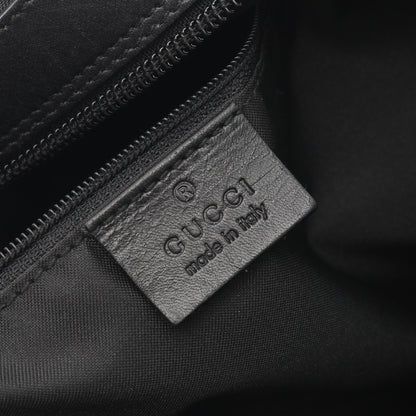 バンブー GGナイロン ワンショルダーバッグ ナイロン レザー ブラック グッチ バッグ GUCCI