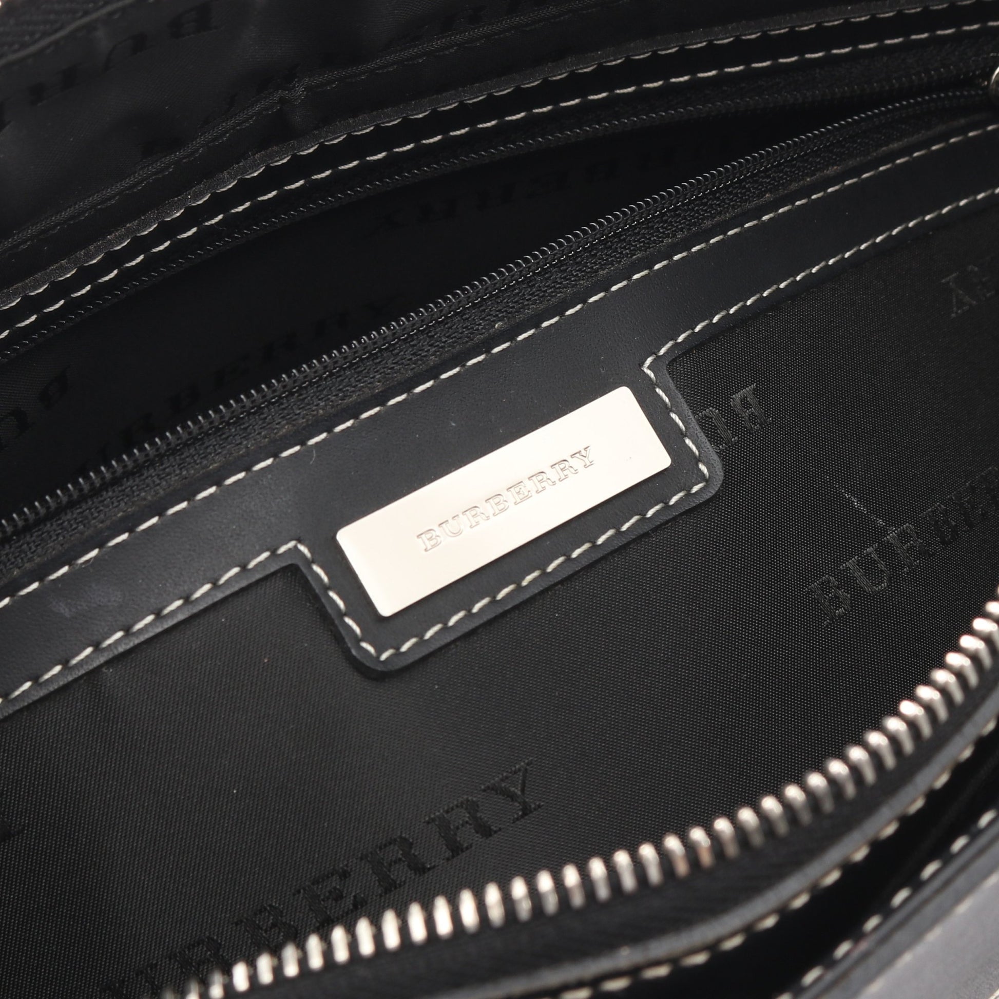ハンドバッグ チェック キャンバス レザー アイボリー ブラック バーバリー バッグ BURBERRY