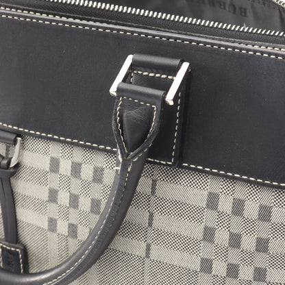 ハンドバッグ チェック キャンバス レザー アイボリー ブラック バーバリー バッグ BURBERRY