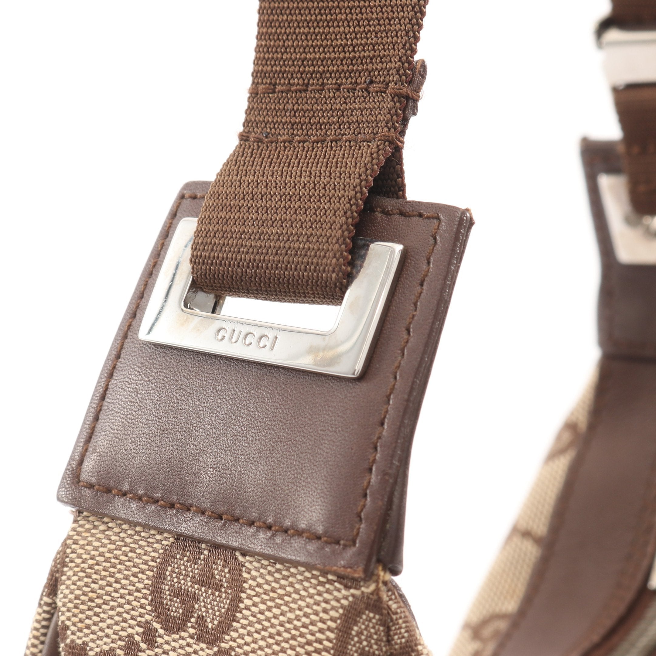 GGキャンバス ワンショルダーバッグ キャンバス レザー ベージュ