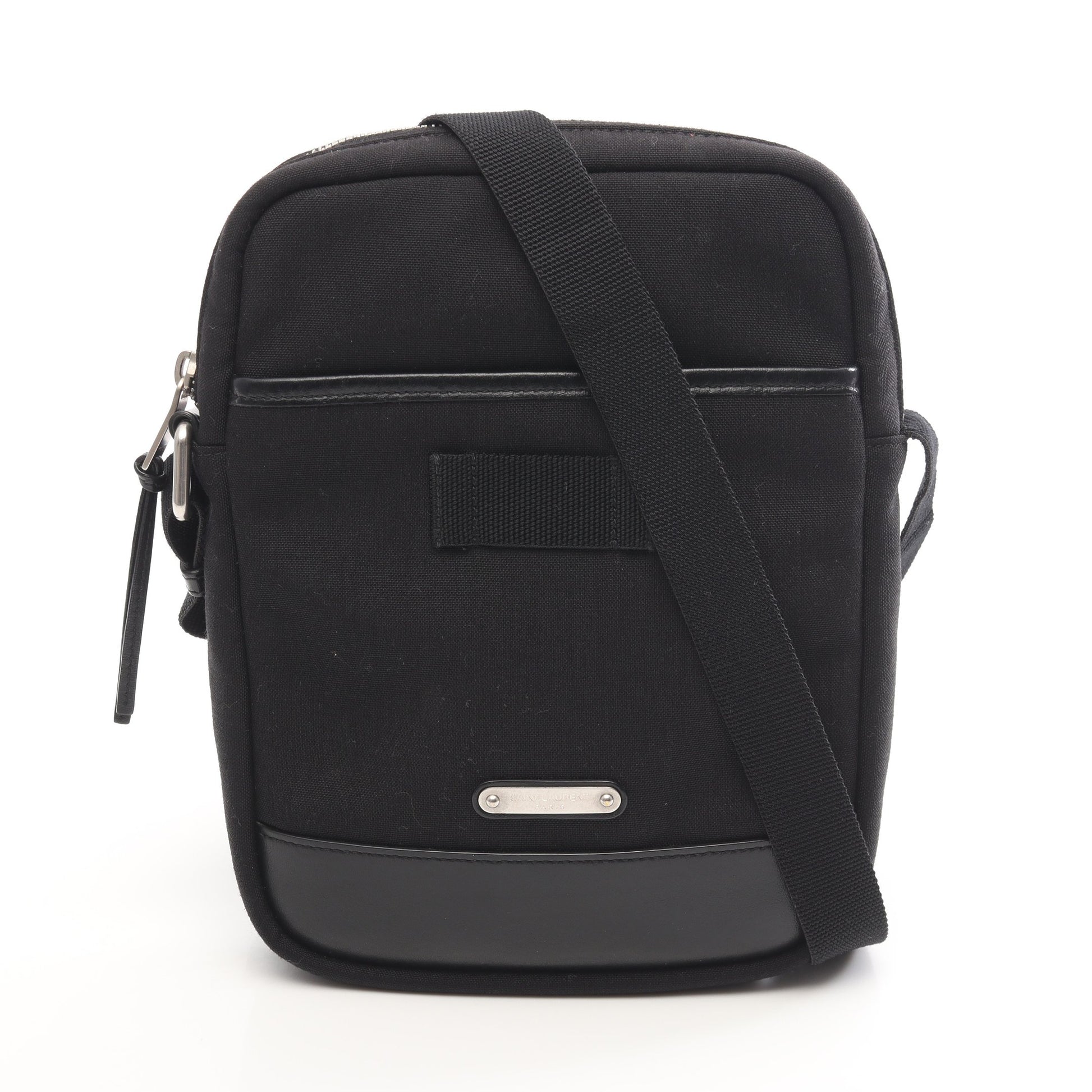 Rivington リビングトン ショルダーバッグ キャンバス レザー ブラック サンローランパリ バッグ SAINT LAURENT PARIS