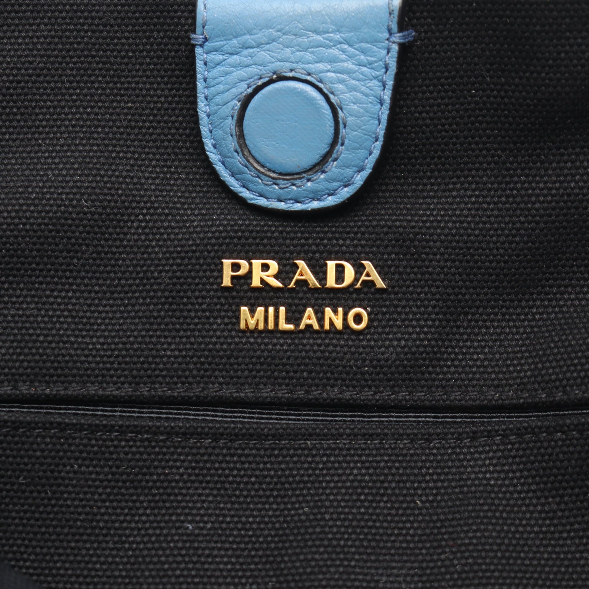 VITELLO PHENIX ショルダーバッグ トートバッグ レザー ブルー プラダ バッグ PRADA
