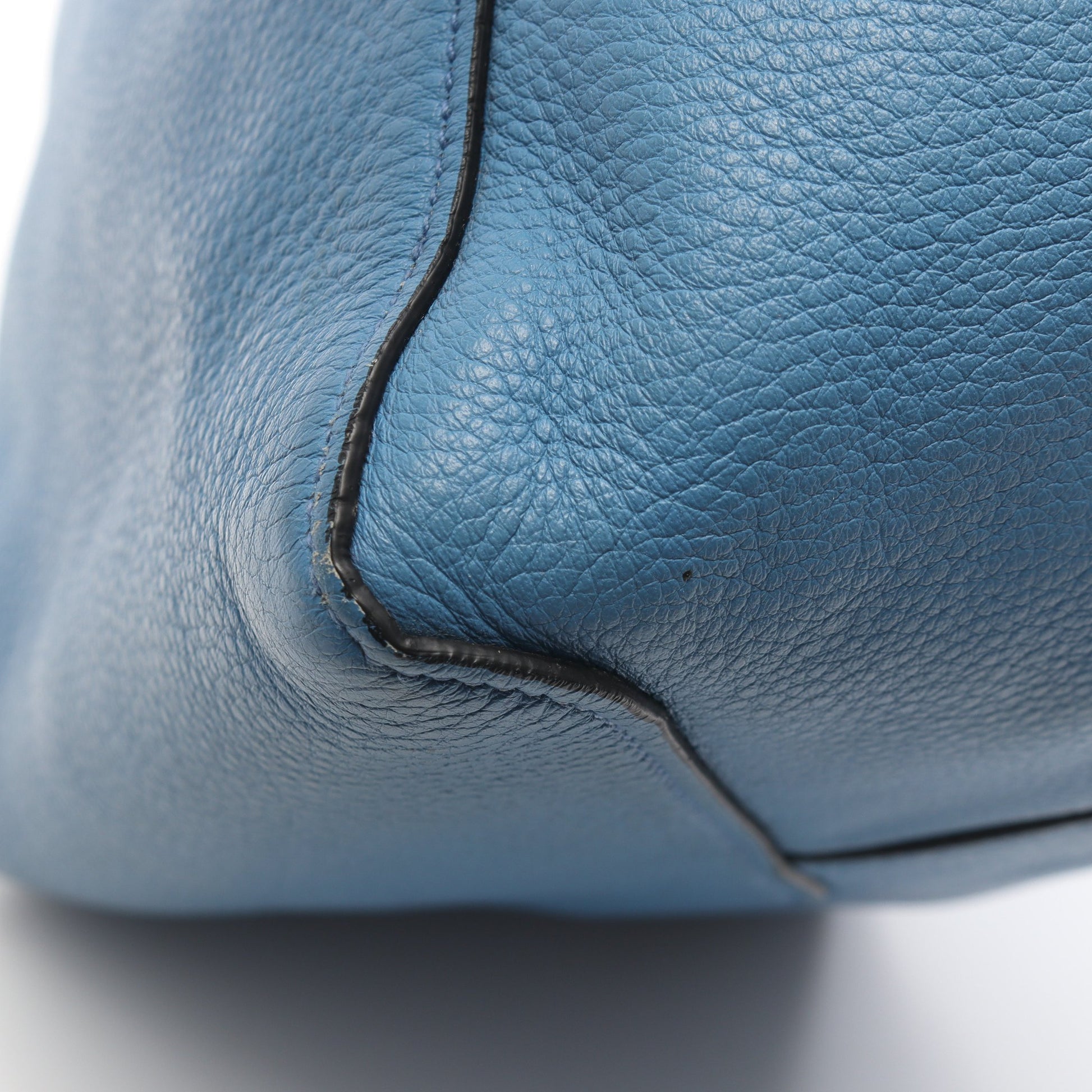 VITELLO PHENIX ショルダーバッグ トートバッグ レザー ブルー プラダ バッグ PRADA