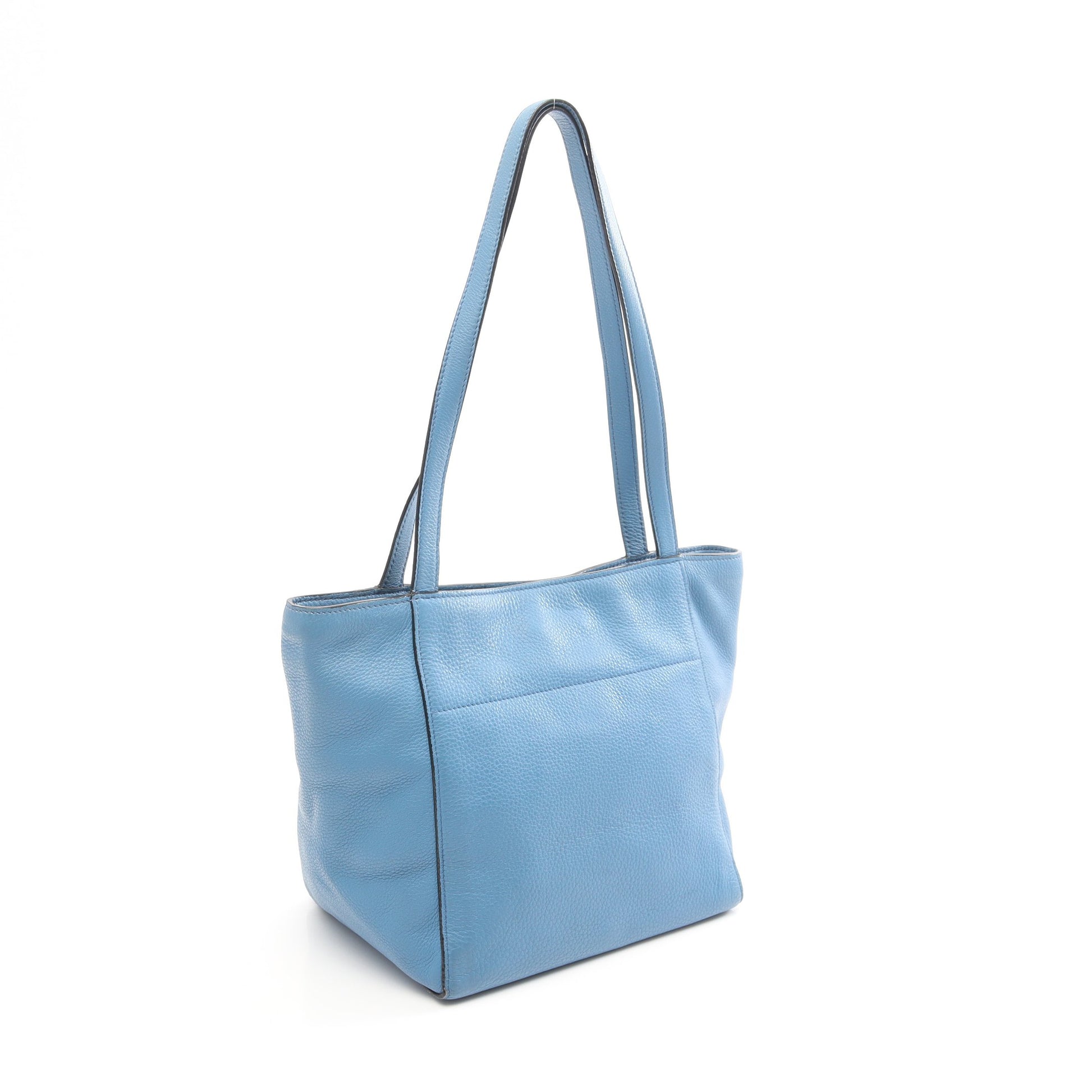 VITELLO PHENIX ショルダーバッグ トートバッグ レザー ブルー プラダ バッグ PRADA