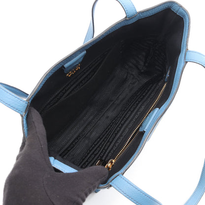 VITELLO PHENIX ショルダーバッグ トートバッグ レザー ブルー プラダ バッグ PRADA