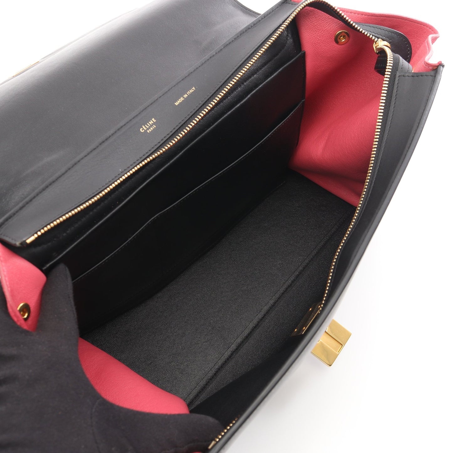 トラペーズ ミディアム ハンドバッグ レザー スエード ブラック ベージュ ピンクパープル 2WAY セリーヌ バッグ CELINE
