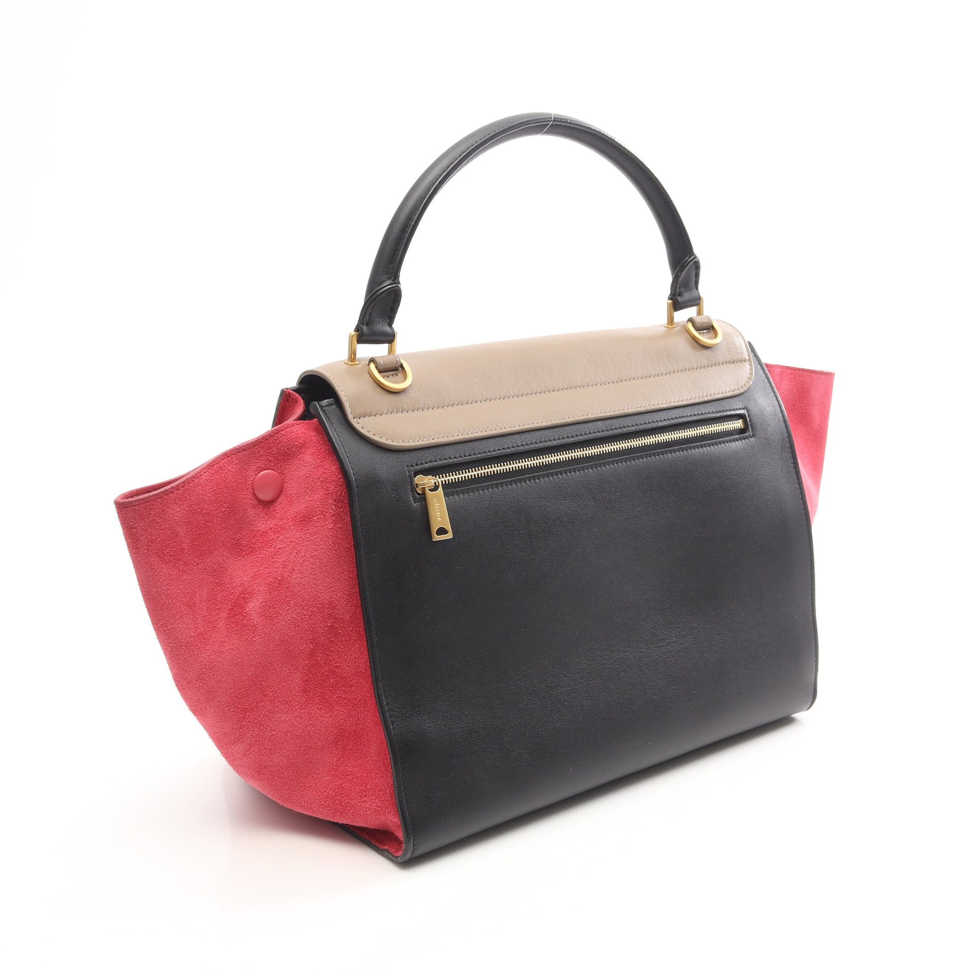 トラペーズ ミディアム ハンドバッグ レザー スエード ブラック ベージュ ピンクパープル 2WAY セリーヌ バッグ CELINE