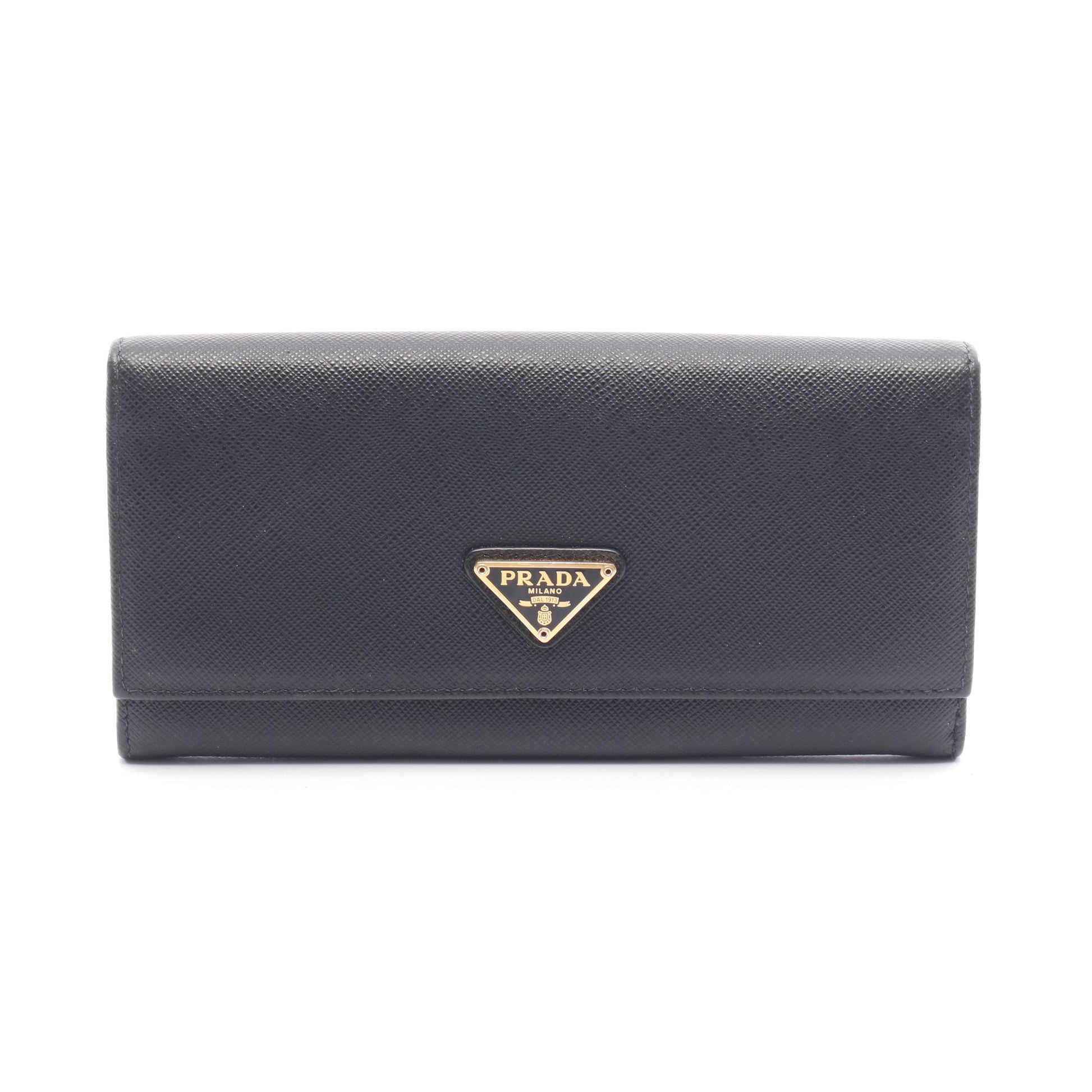 SAFFIANO TRIANG 二つ折り長財布 サフィアーノレザー ブラック プラダ 