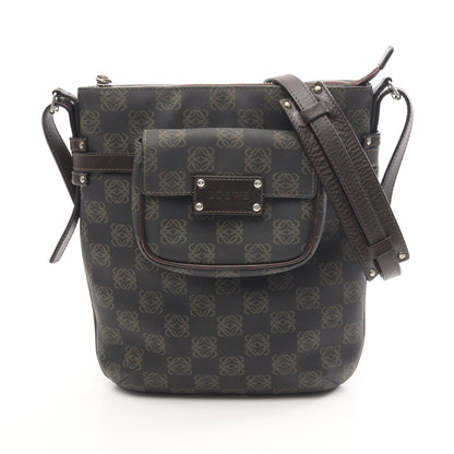 アナグラム ショルダーバッグ PVC レザー グレー ダークブラウン ロエベ バッグ LOEWE