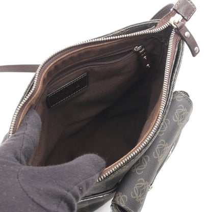 アナグラム ショルダーバッグ PVC レザー グレー ダークブラウン ロエベ バッグ LOEWE