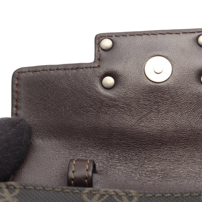 アナグラム ショルダーバッグ PVC レザー グレー ダークブラウン ロエベ バッグ LOEWE