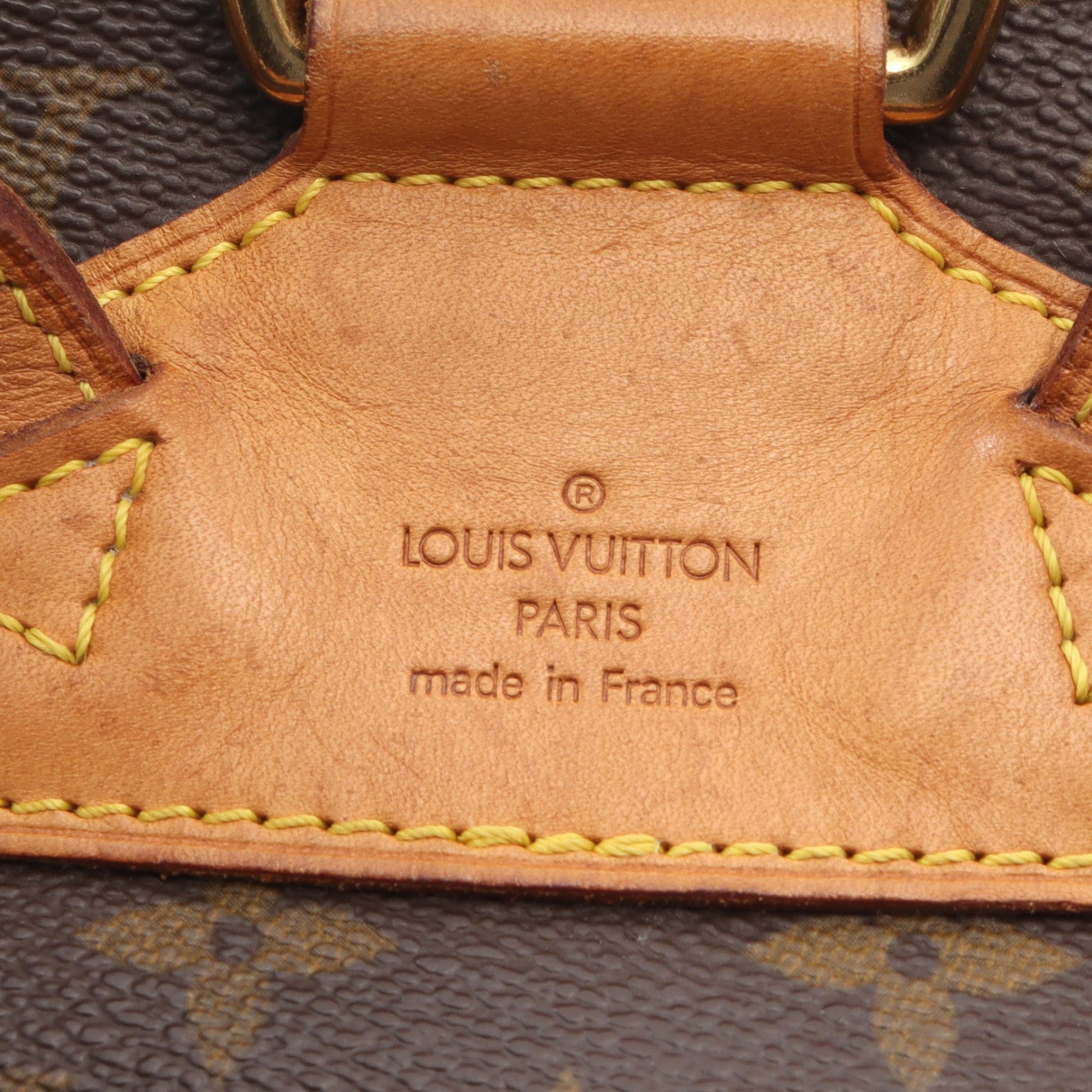 モンスリMM モノグラム バックパック リュックサック PVC レザー ブラウン ルイヴィトン バッグ LOUIS VUITTON