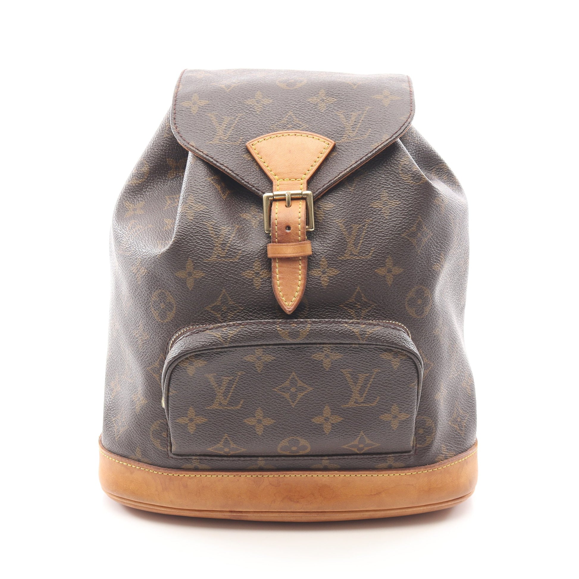 モンスリMM モノグラム バックパック リュックサック PVC レザー ブラウン ルイヴィトン バッグ LOUIS VUITTON
