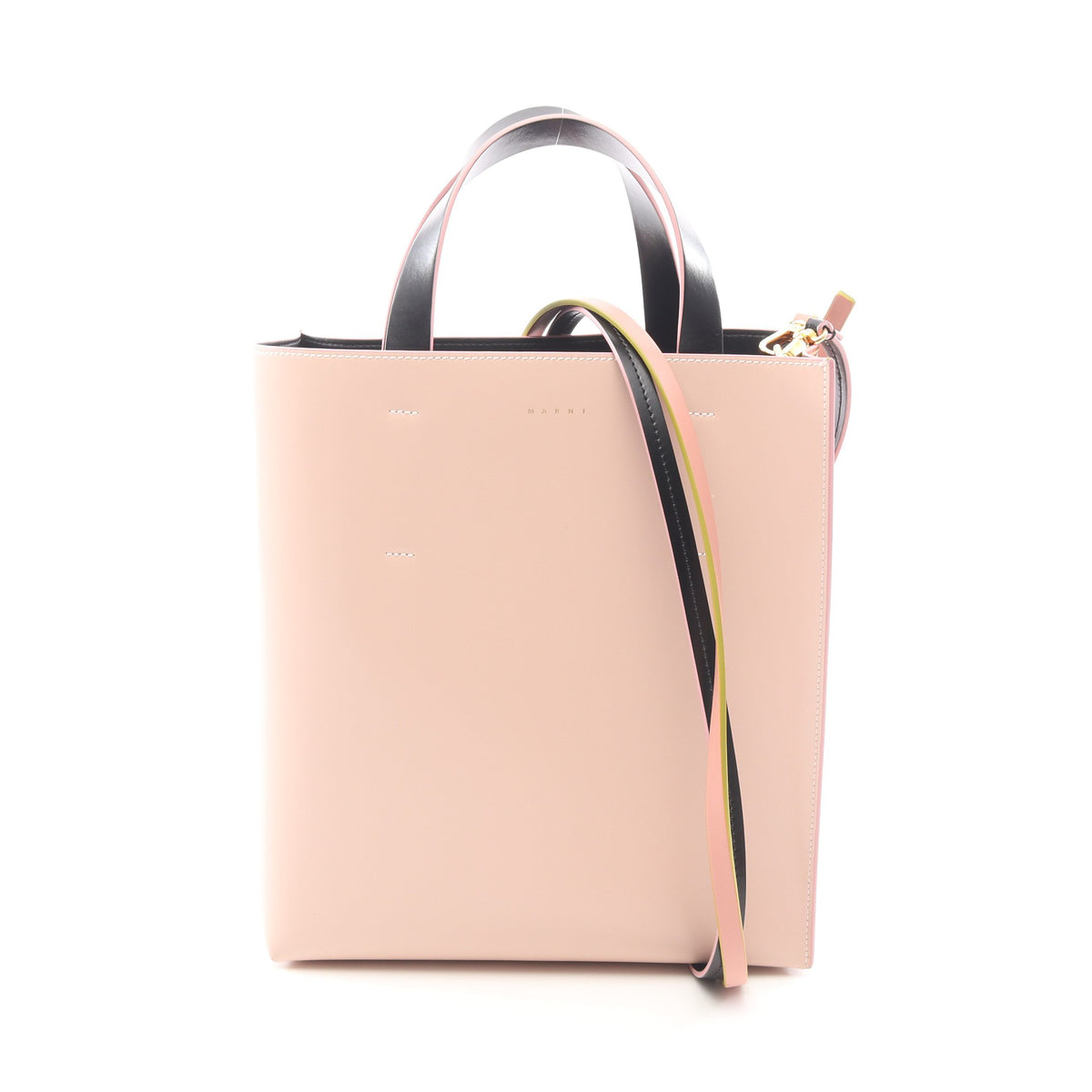 MUSEO ミュゼオ ハンドバッグ トートバッグ レザー ライトピンク オレンジ ブラック 2WAY マルニ バッグ MARNI