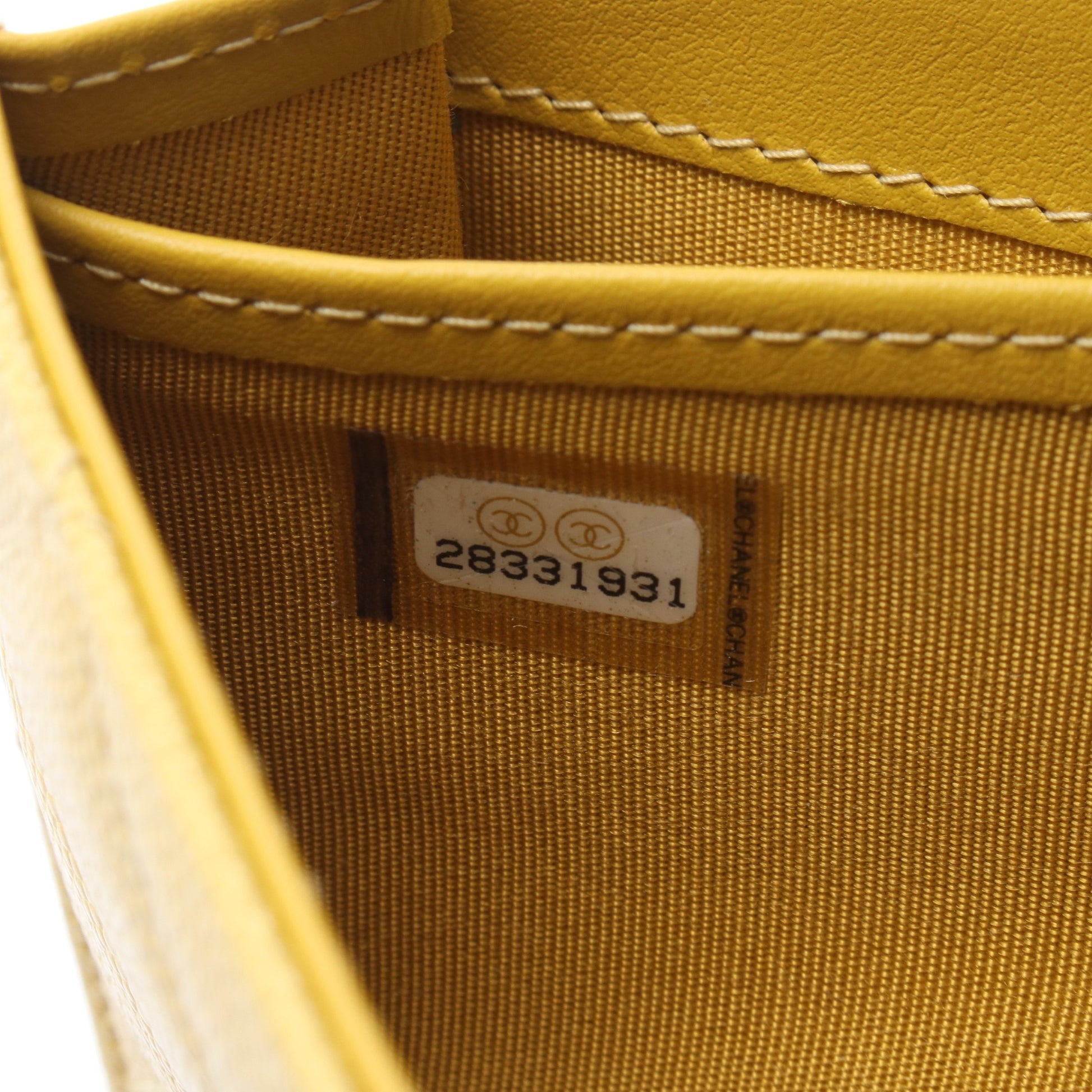 CCフィリグリー 二つ折り長財布 キャビアスキン レザー イエロー ゴールド金具 シャネル 財布・小物 CHANEL