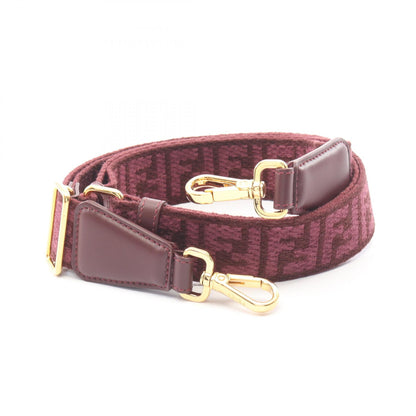 ストラップユー FFロゴ ショルダーストラップ キャンバス レザー ボルドー フェンディ 財布・小物 FENDI