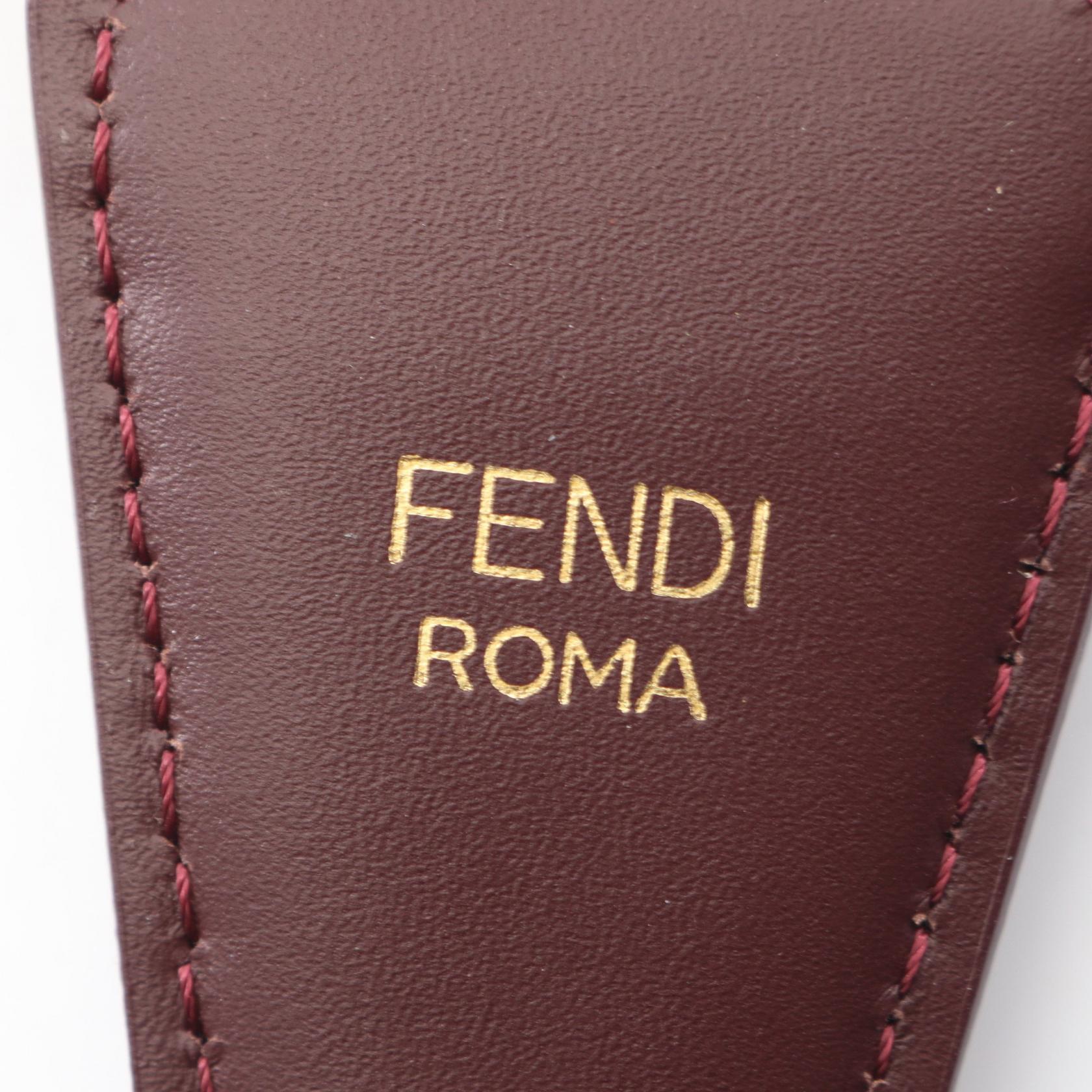 ストラップユー FFロゴ ショルダーストラップ キャンバス レザー ボルドー フェンディ 財布・小物 FENDI