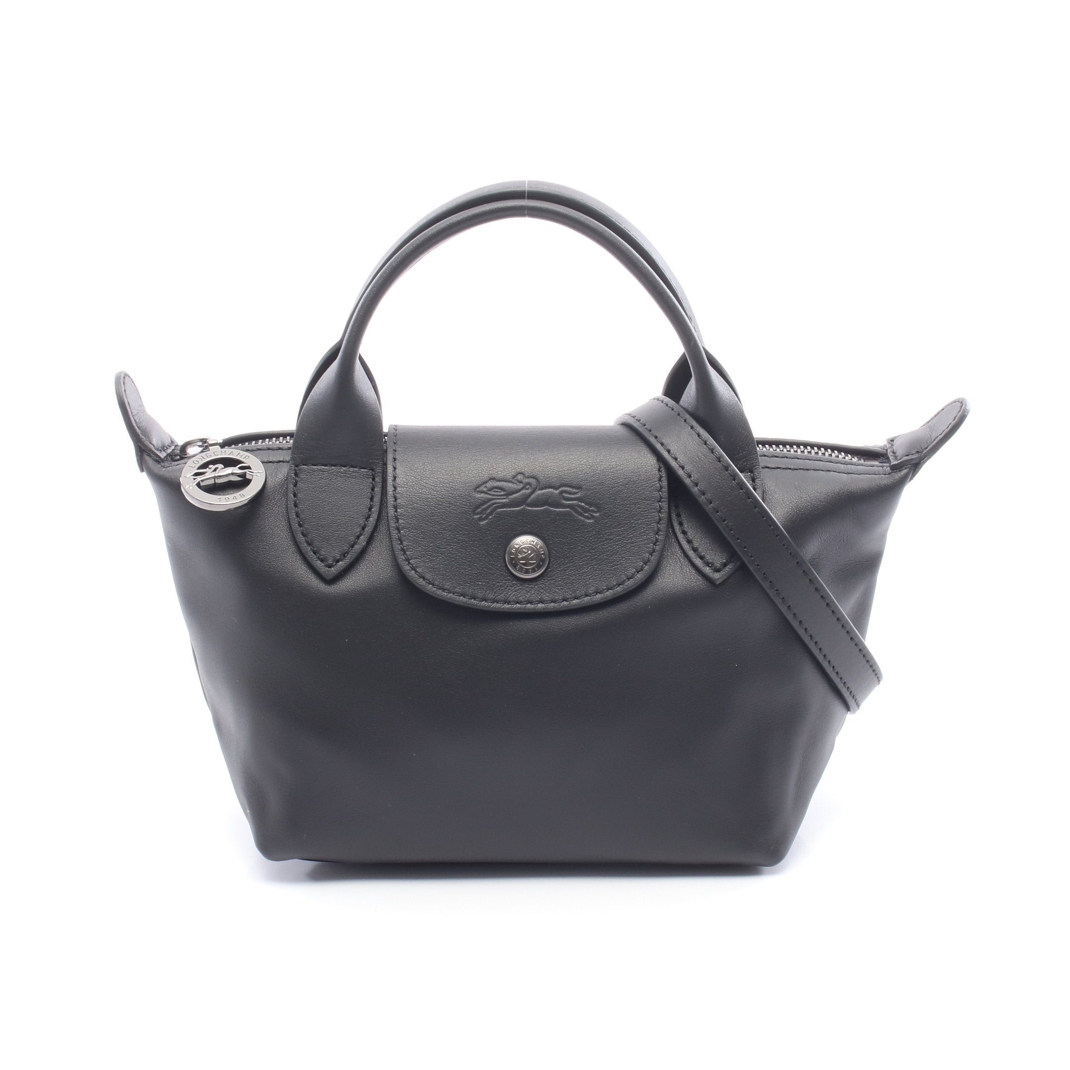 LONGCHAMP ル・プリアージュ XS ブラック ECONYL 2way ル プリアージュ エクストラ トップハンドルバッグ XS ハンドバッグ
