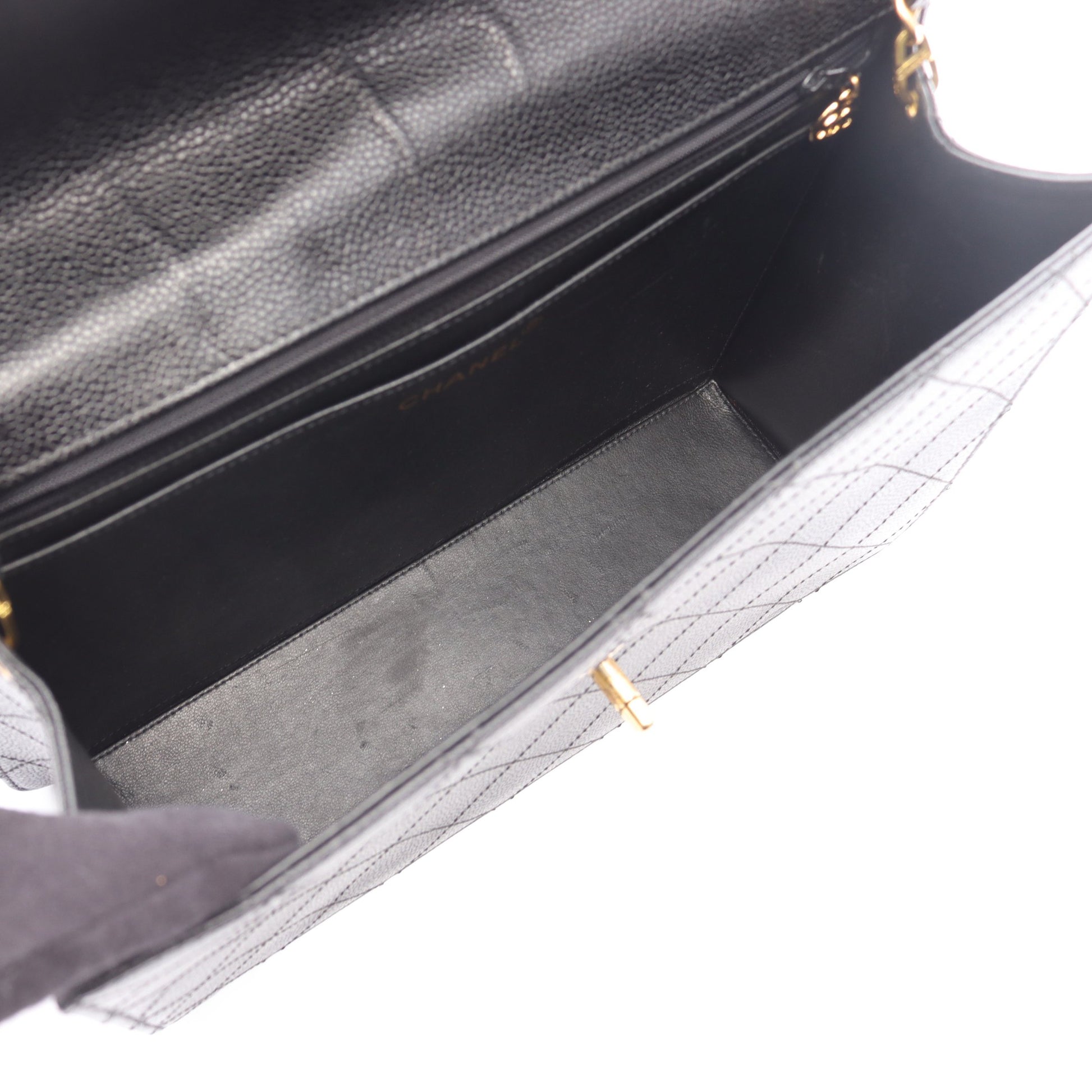 マトラッセ チェーンショルダーバッグ キャビアスキン ブラック ゴールド金具 シャネル バッグ CHANEL