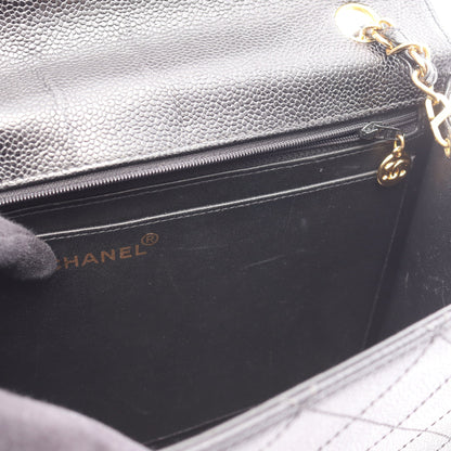 マトラッセ チェーンショルダーバッグ キャビアスキン ブラック ゴールド金具 シャネル バッグ CHANEL