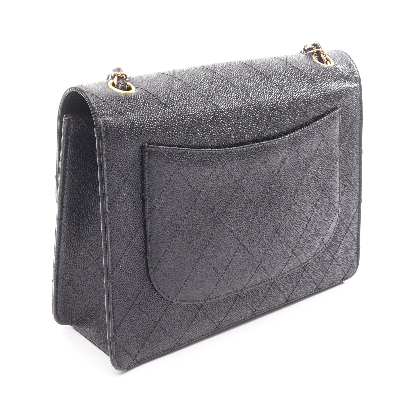 マトラッセ チェーンショルダーバッグ キャビアスキン ブラック ゴールド金具 シャネル バッグ CHANEL