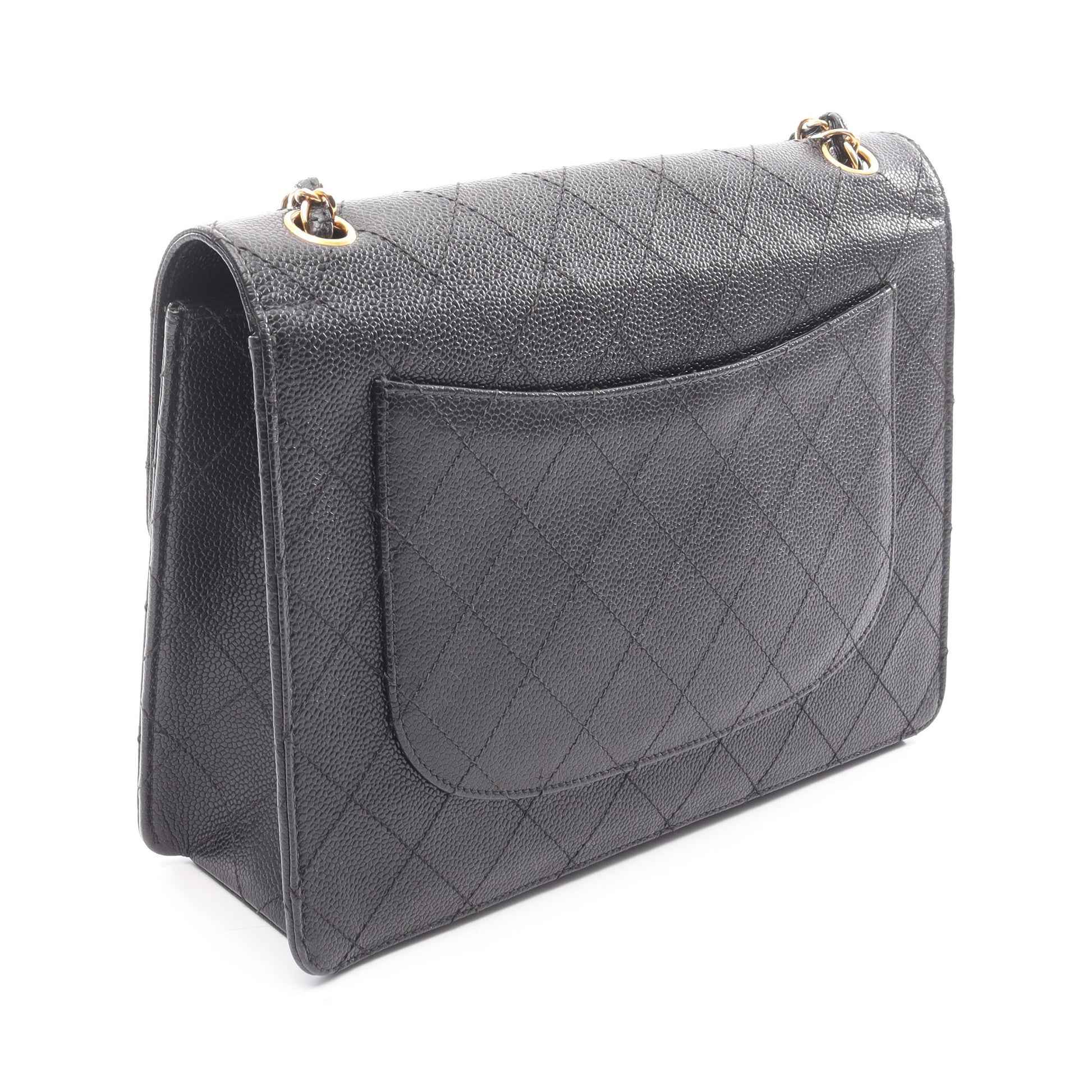 マトラッセ チェーンショルダーバッグ キャビアスキン ブラック ゴールド金具 シャネル バッグ CHANEL