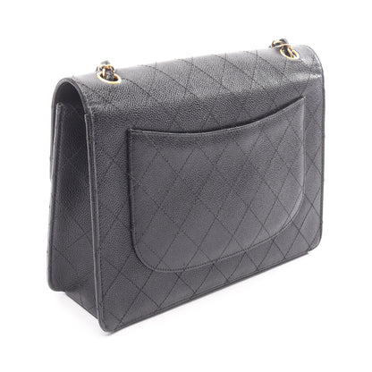 マトラッセ チェーンショルダーバッグ キャビアスキン ブラック ゴールド金具 シャネル バッグ CHANEL