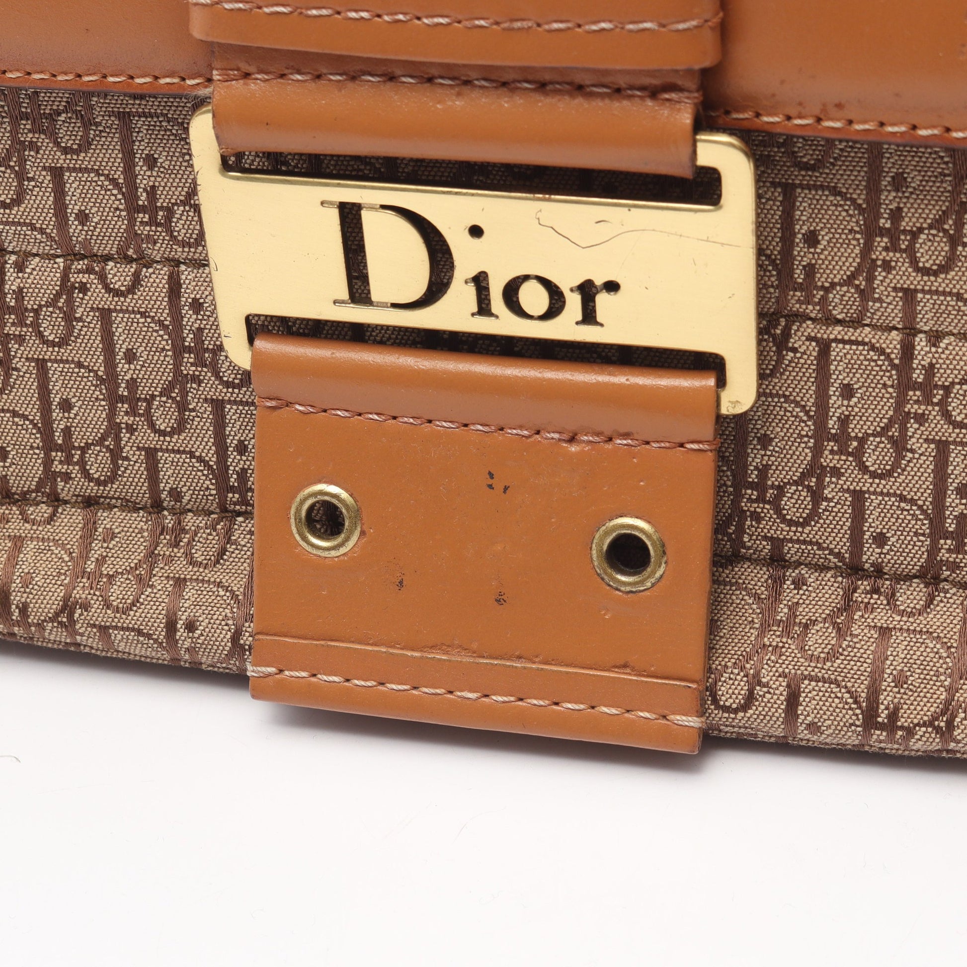 ストリートシック トロッター ワンショルダーバッグ キャンバス レザー ベージュ ライトブラウン クリスチャンディオール バッグ Christian Dior