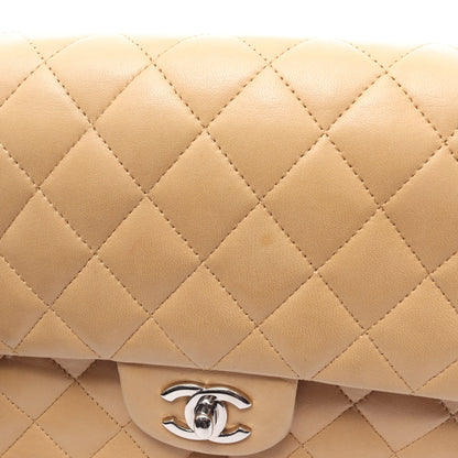 マトラッセ Wフラップ Wチェーンショルダーバッグ ラムスキン ベージュ ゴールド金具 シャネル バッグ CHANEL