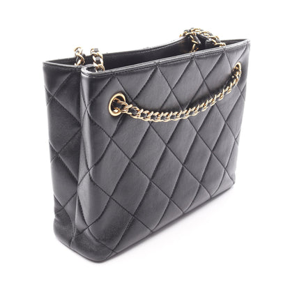 マトラッセ スモール ショッピングバッグ チェーンショルダーバッグ ラムスキン ブラック ゴールド金具 シャネル バッグ CHANEL