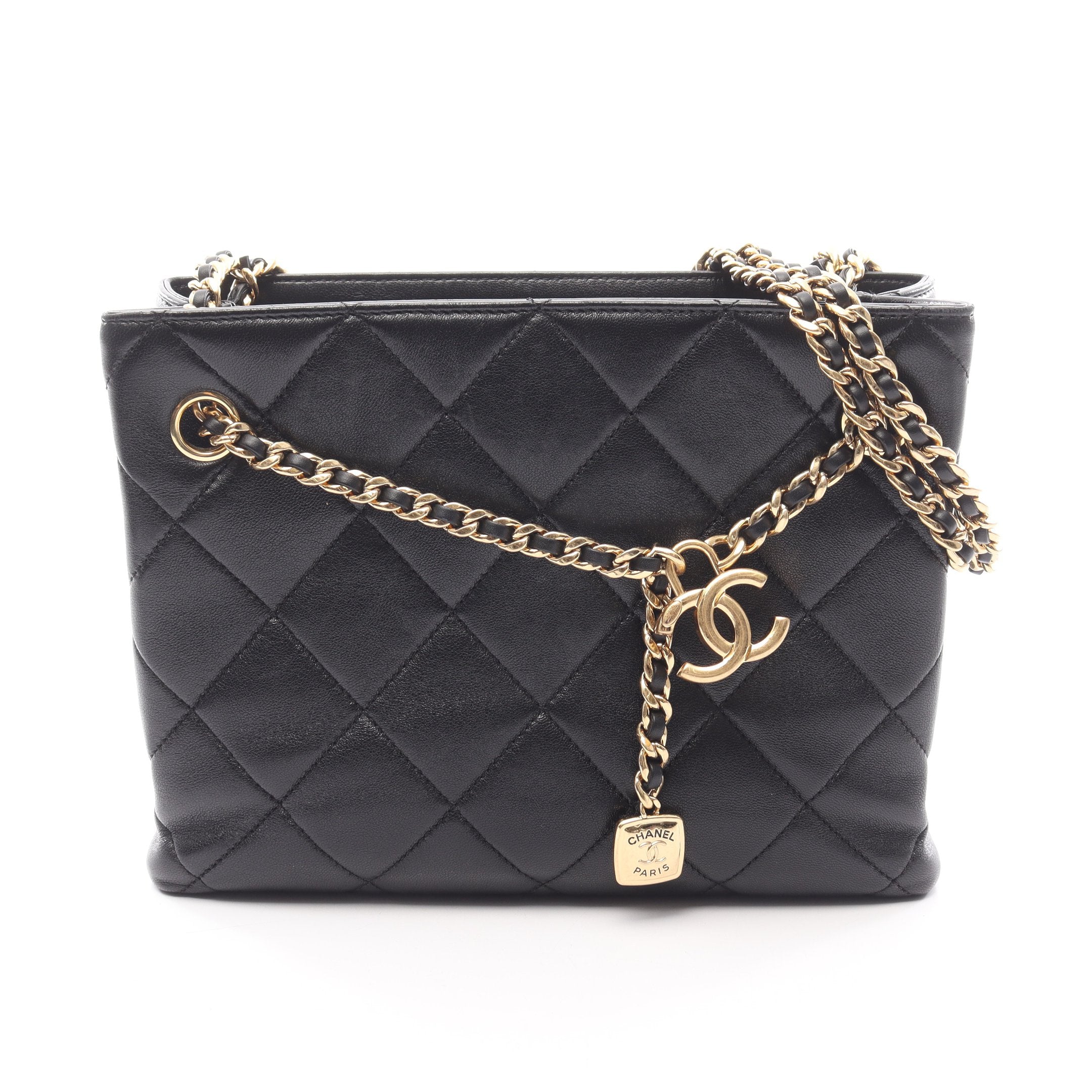 カード付✨ シャネル マトラッセ チェーンショルダーバッグ ラムスキン ブラック マトラッセ シャネル CHANEL チェーン ショルダーバッグ ラムスキン
