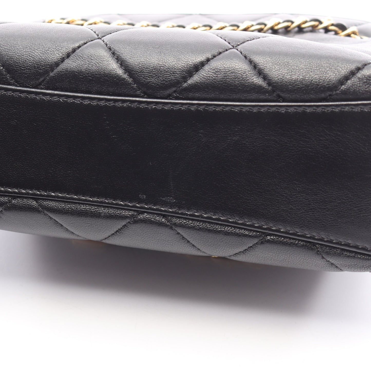 マトラッセ スモール ショッピングバッグ チェーンショルダーバッグ ラムスキン ブラック ゴールド金具 シャネル バッグ CHANEL