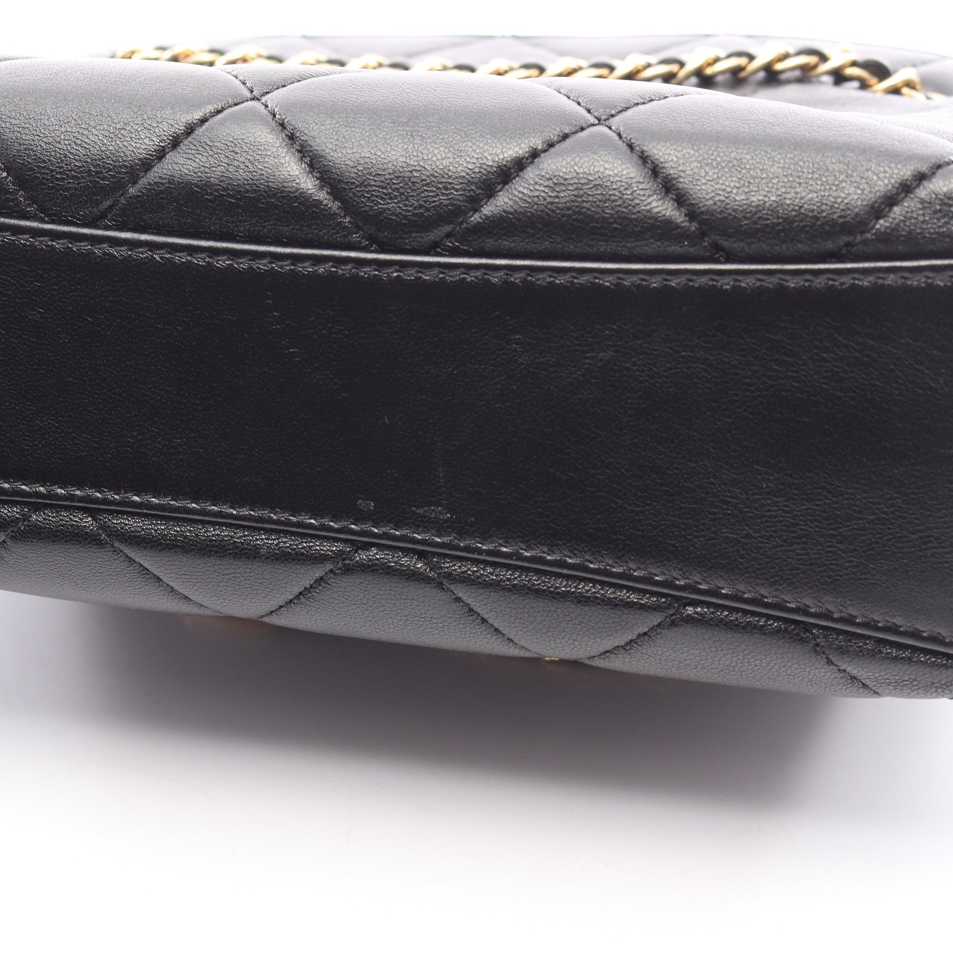 マトラッセ スモール ショッピングバッグ チェーンショルダーバッグ ラムスキン ブラック ゴールド金具 シャネル バッグ CHANEL