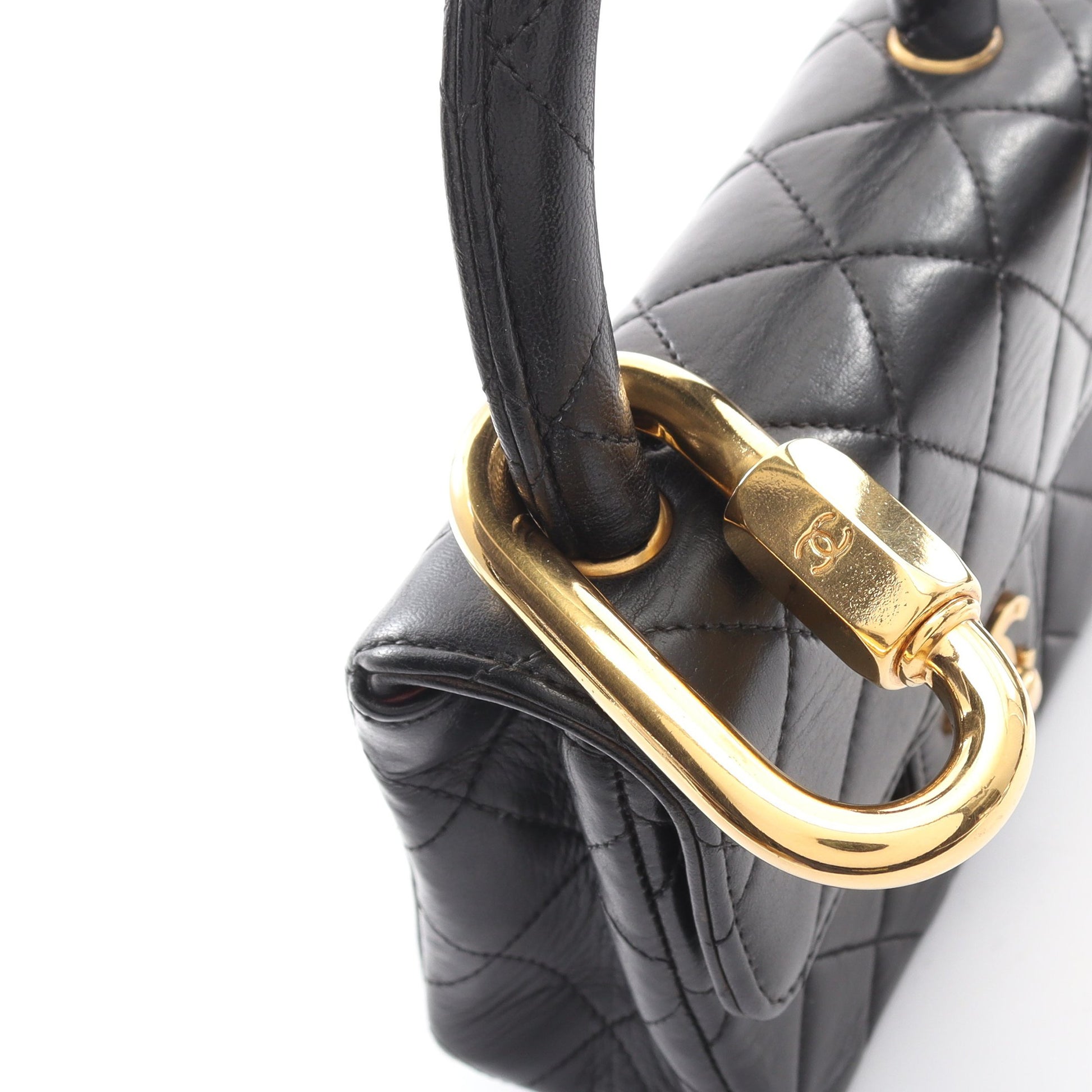 マトラッセ 親子バッグ ハンドバッグ ラムスキン ブラック ゴールド金具 シャネル バッグ CHANEL