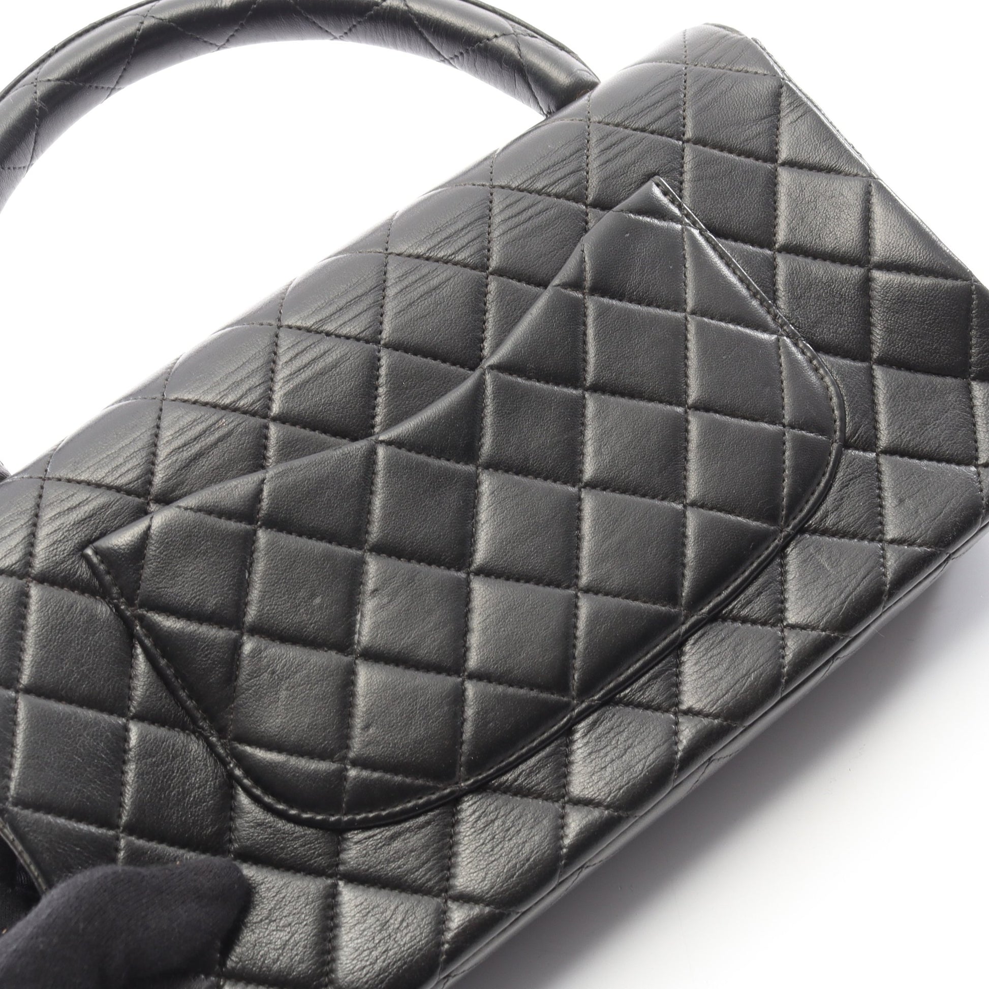 マトラッセ 親子バッグ ハンドバッグ ラムスキン ブラック ゴールド金具 シャネル バッグ CHANEL