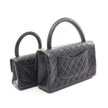 マトラッセ 親子バッグ ハンドバッグ ラムスキン ブラック ゴールド金具 シャネル バッグ CHANEL